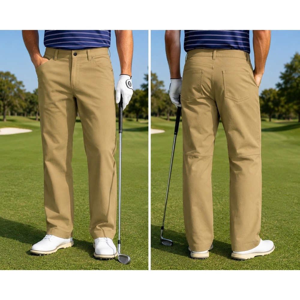 Lululemon ABC Classic Fit 28  Pants tan Mens Trouser LM5583S Zip Fly golf